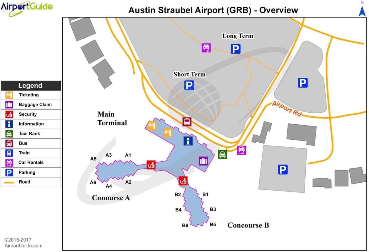Austin zemljevid letališča terminal