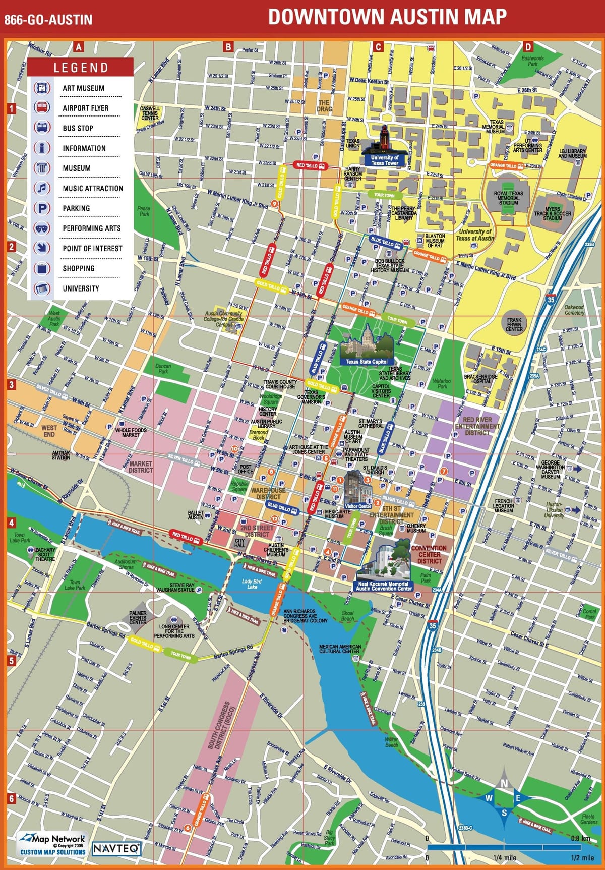 Austin turistični zemljevid
