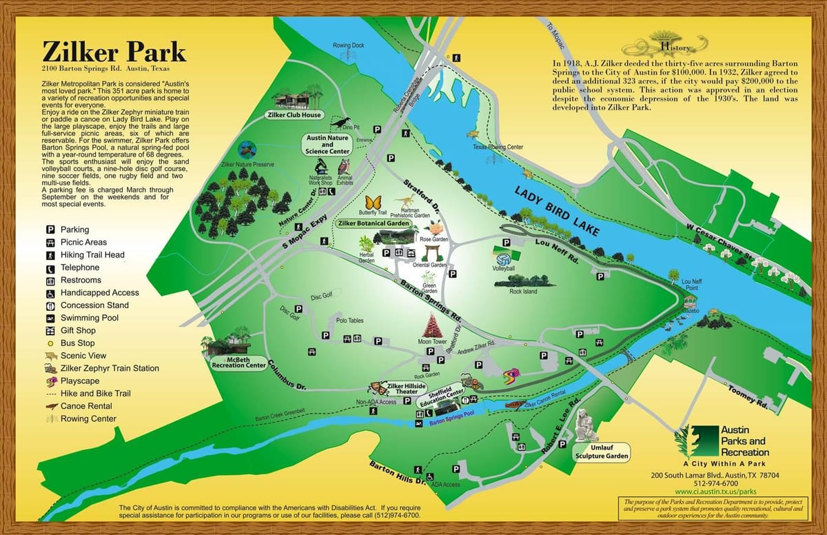 zemljevid Zilker Austin